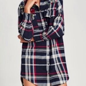 Zara Plaid Shirt Dress Large